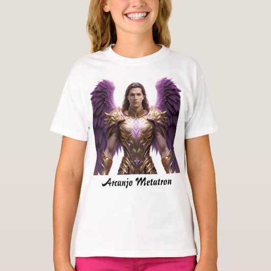 Camiseta Fem Juvenil Básica Arcanjo Metraton Tシャツ (正面)