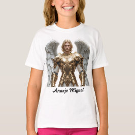 Camiseta Fem Juvenil Básica Arcanjo Miguel Tシャツ