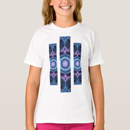 Camiseta Fem Juvenil Básica Fractal Geometrico-1 Tシャツ (正面)