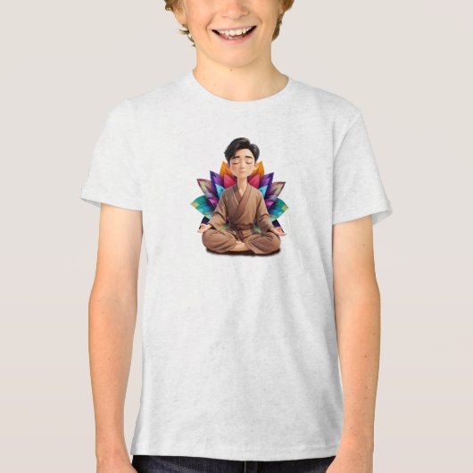 Camiseta Fem Juvenil Básica Meditação-1 トライブレンドＴシャツ (正面)