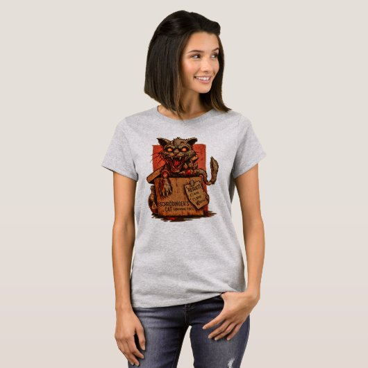 Camiseta Fem. Schrodinger's Zombie Cat - Front Tシャツ (正面フル)