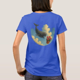 Camiseta Fem. Whale And Bowl Of Petunias - Back Tシャツ