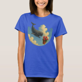 Camiseta Fem. Whale And Bowl Of Petunias - Front Tシャツ