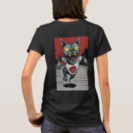 Camiseta Fem. Zombie Runner Cat - Back Tシャツ