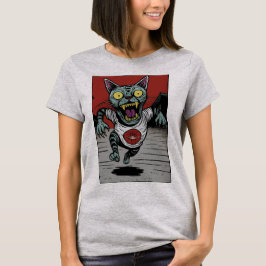 Camiseta Fem. Zombie Runner Cat - Front Tシャツ