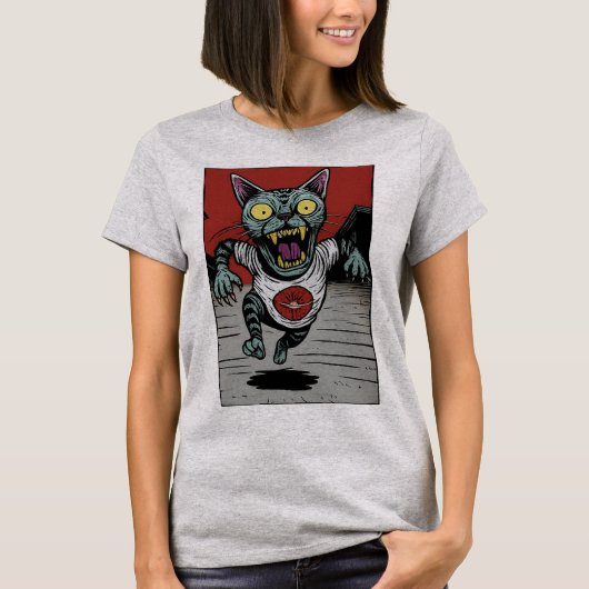 Camiseta Fem. Zombie Runner Cat - Front Tシャツ (正面)