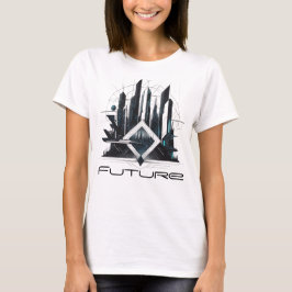 Camiseta Feminina Básica Abstrato Futurista-4 Tシャツ