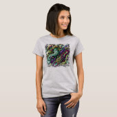 Camiseta Feminina Básica Abstrato Tシャツ (正面フル)