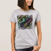 Camiseta Feminina Básica Abstrato Tシャツ (正面)