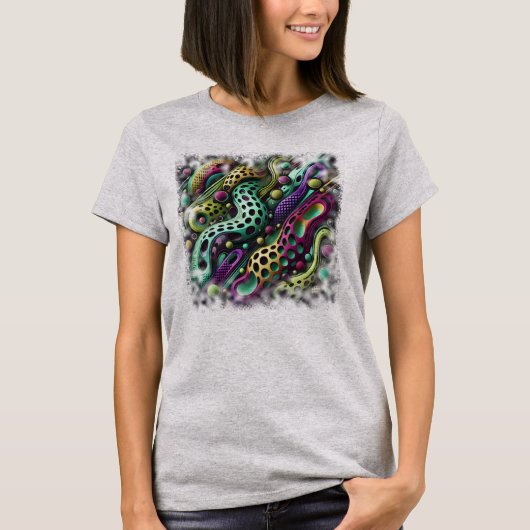 Camiseta Feminina Básica Abstrato Tシャツ (正面)