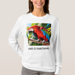 Camiseta Feminina Básica Arara vermelha Tシャツ