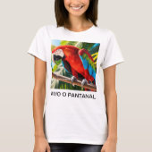 Camiseta Feminina Básica Arara Vermelha Tシャツ (正面)