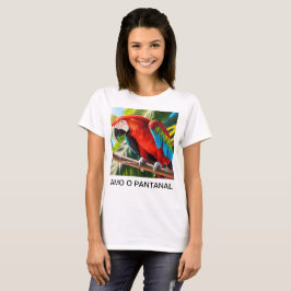 Camiseta Feminina Básica Arara Vermelha Tシャツ