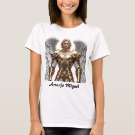Camiseta Feminina Básica Arcanjo Miguel Tシャツ
