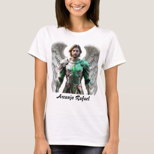 Camiseta Feminina Básica Arcanjo Rafael Tシャツ (正面)