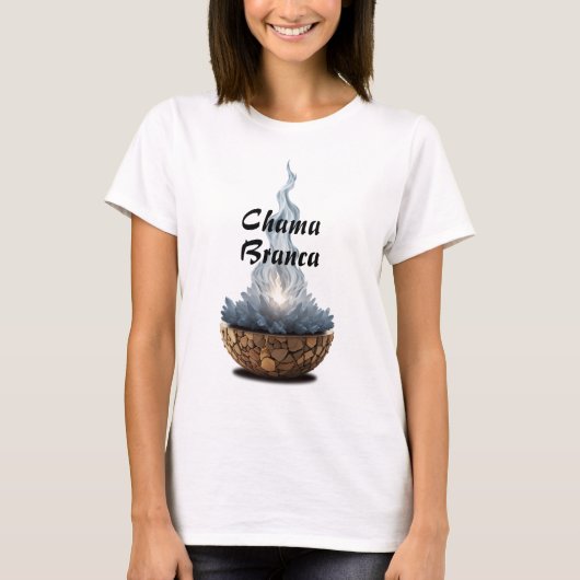 Camiseta Feminina Básica Chama Sagrada-4 Tシャツ (正面)