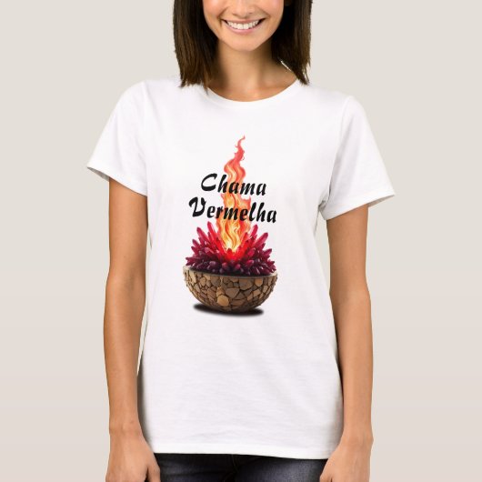 Camiseta Feminina Básica Chama Sagrada-6 Tシャツ (正面)