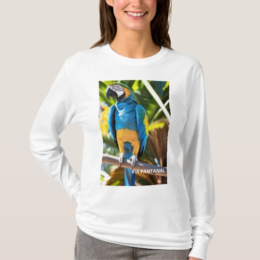 Camiseta Feminina Básica de Mangas Longas Tシャツ (正面)