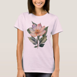 Camiseta Feminina Básica Floral-2 Tシャツ
