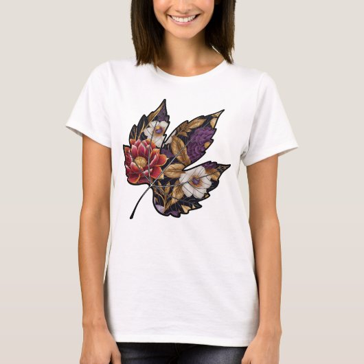 Camiseta Feminina Básica Floral-4 Tシャツ (正面)