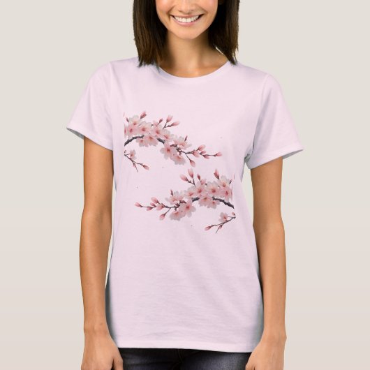 Camiseta Feminina Básica Floral-8 Tシャツ (正面)