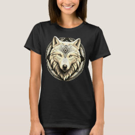 Camiseta Feminina Básica Lobo Tribal-2 Tシャツ