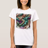 Camiseta Feminina Básica Pele Onça Color Tシャツ (正面)