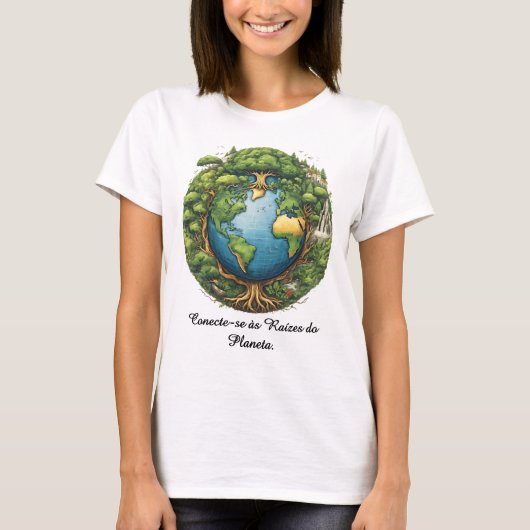 Camiseta Feminina Básica Raízes do Mundo-1   Tシャツ (正面)