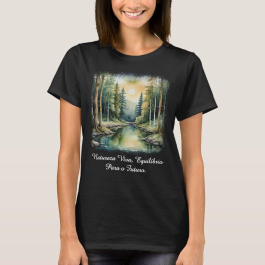 Camiseta Feminina Básica Reflexos da Terra-1 Tシャツ (正面)