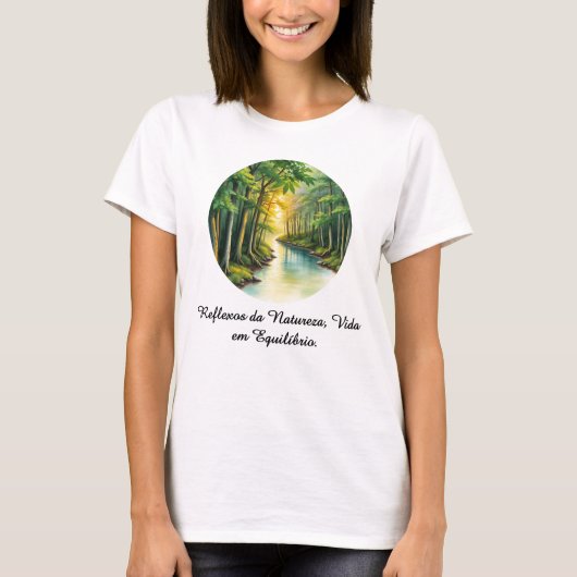 Camiseta Feminina Básica Reflexos da Terra-2 Tシャツ (正面)