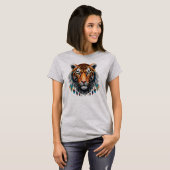 Camiseta Feminina Básica Tigre Tribal Tシャツ (正面フル)