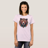 Camiseta Feminina Básica Urso Tribal-2 Tシャツ (正面フル)