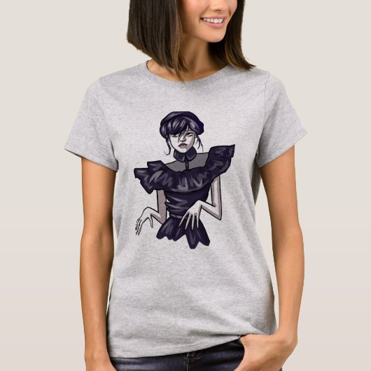 Camiseta feminina com estampa de wandinha tシャツ (正面)