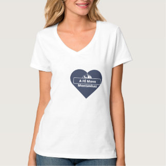 Camiseta Feminina Coração Fé Tシャツ