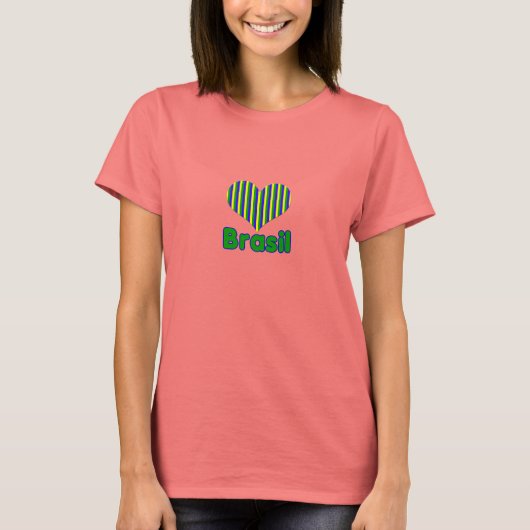 Camiseta Feminina I love Brasil Tシャツ (正面)