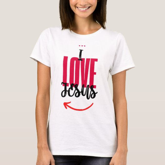 Camiseta Feminina "I Love Jesus" Tシャツ (正面)
