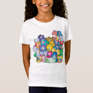 Camiseta feminina infantil com estampa de Gatos Tシャツ