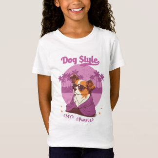 camiseta feminina infantil DOG STYLE Tシャツ