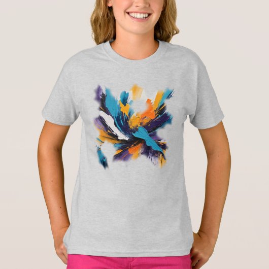 Camiseta Feminina Juvenil Básica Arte Expressão-2 Tシャツ (正面)