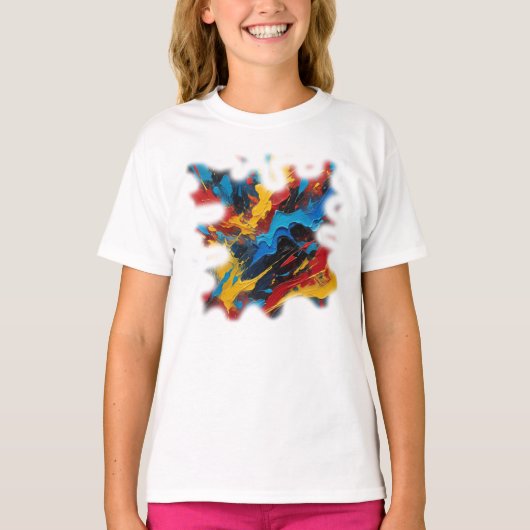 Camiseta Feminina Juvenil Básica Arte Expressão Tシャツ (正面)
