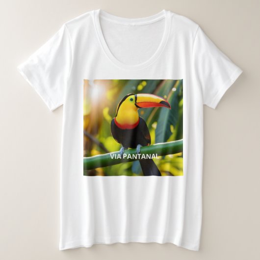 Camiseta Feminina Plus Size Básica Tucano プラスサイズTシャツ (デザイン正面)