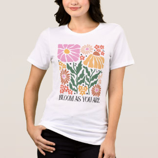 Camiseta floral retro bohemia- Bloom As You Are トライブレンドＴシャツ