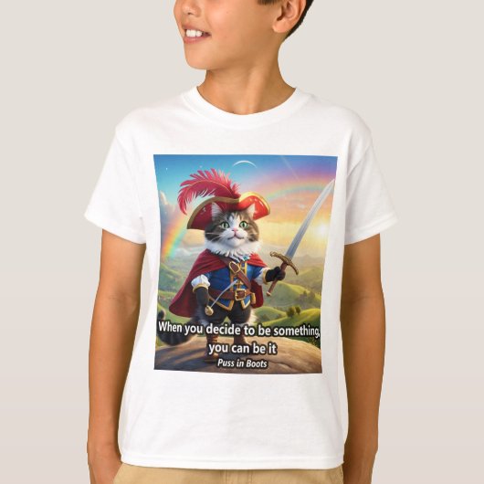 Camiseta Frase Infantil de El Gato con Botas Tシャツ (正面)