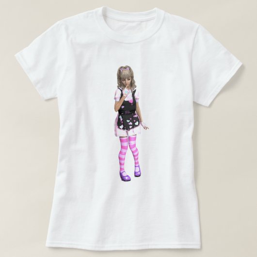 Camiseta garota pensando tシャツ (デザイン正面)