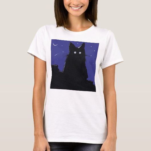 camiseta gato na noite tシャツ (正面)