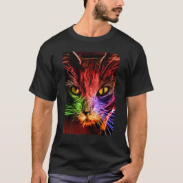 Camiseta Graffiti Gato Neon Tシャツ
