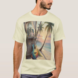 Camiseta guitarra en la playa  tシャツ