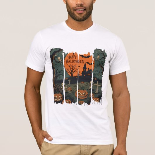 Camiseta Happy Halloween Esqueletos Danzantes Tシャツ (正面)