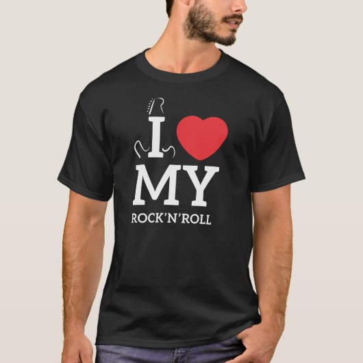 Camiseta I love my Rock and Roll - Coração Tシャツ (正面)
