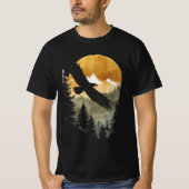 camiseta imagen águila recortada sobre paisaje tシャツ (正面)